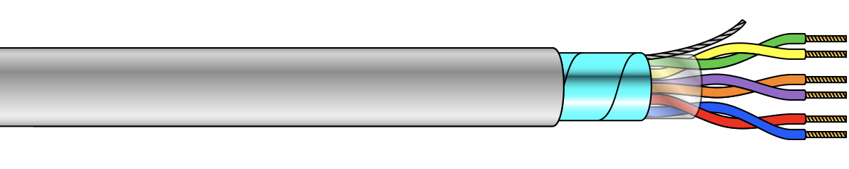 Multi-pair Electronic Cable: Overall Foil Shield - PVC Insulated & Jacketed