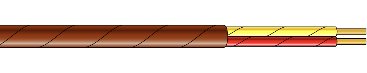 Parallel Pair Thermocouple Cable: Unshielded - PTFE Tape Insulated & Jacketed - 1900 Series